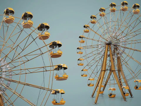 Painted Ferris Wheel 3D Model