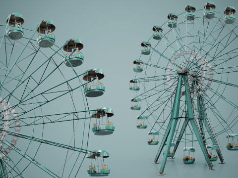 Painted Ferris Wheel 3D Model