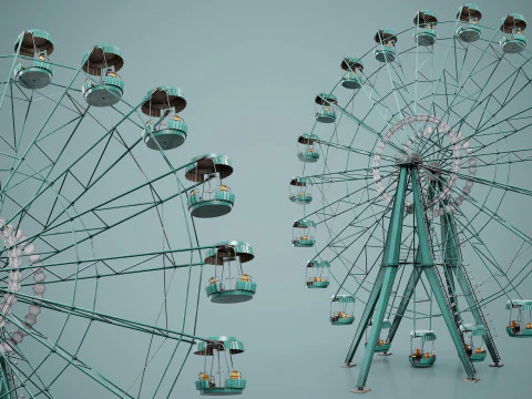 Painted Ferris Wheel 3D Model