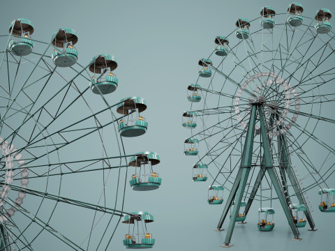 Painted Ferris Wheel 3D Model