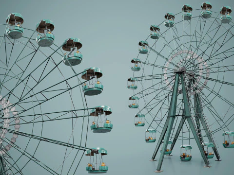 Painted Ferris Wheel 3D Model