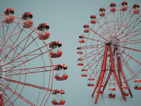 Painted Ferris Wheel 3D Model