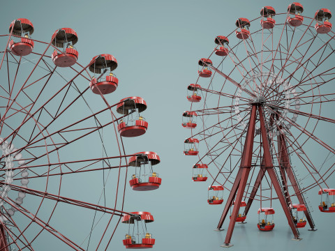 Painted Ferris Wheel 3D Model