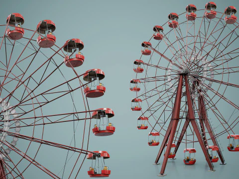 Painted Ferris Wheel 3D Model