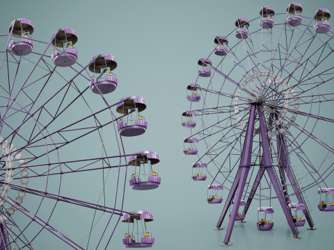 Painted Ferris Wheel 3D Model