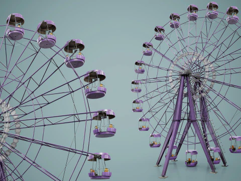 Painted Ferris Wheel 3D Model