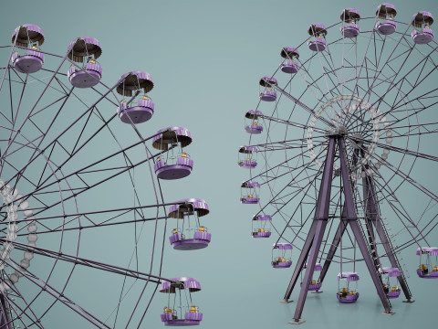 Painted Ferris Wheel 3D Model