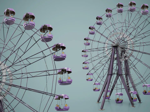 Painted Ferris Wheel 3D Model