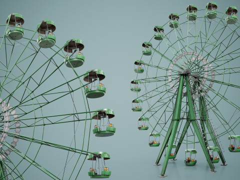 Painted Ferris Wheel 3D Model