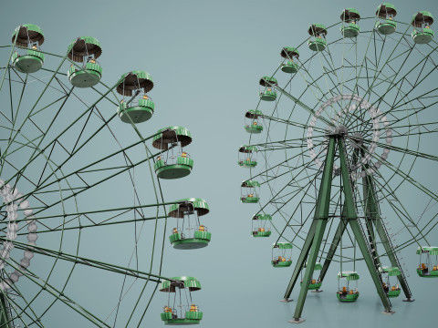 Painted Ferris Wheel 3D Model
