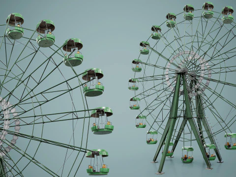Painted Ferris Wheel 3D Model