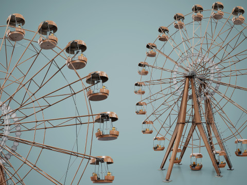 Painted Ferris Wheel 3D Model