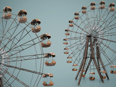 Painted Ferris Wheel 3D Model