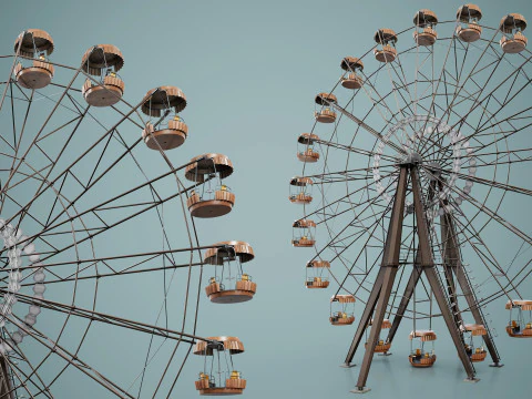 Painted Ferris Wheel 3D Model