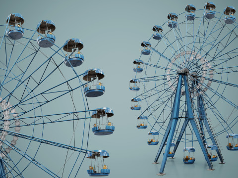 Painted Ferris Wheel 3D Model