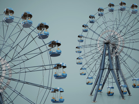 Painted Ferris Wheel 3D Model