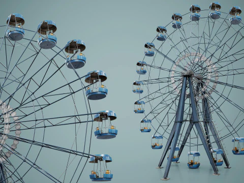 Painted Ferris Wheel 3D Model