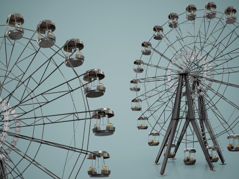 Painted Ferris Wheel 3D Model