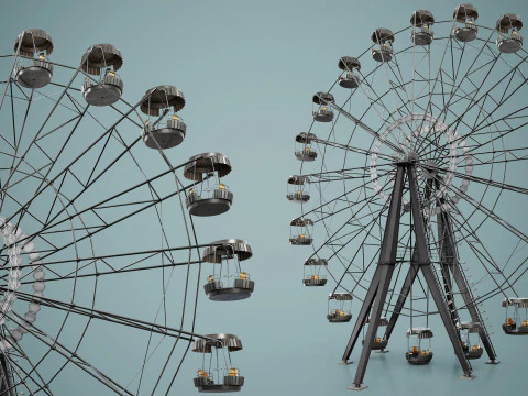 Painted Ferris Wheel 3D Model