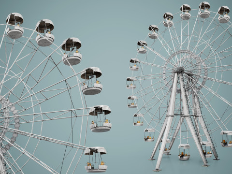Painted Ferris Wheel 3D Model
