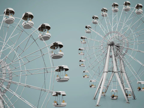 Painted Ferris Wheel 3D Model