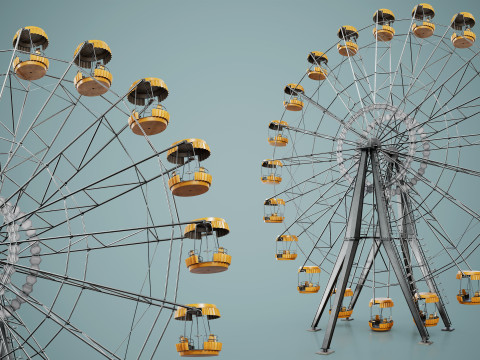 Painted Ferris Wheel 3D Model