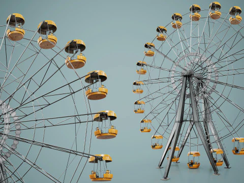 Painted Ferris Wheel 3D Model