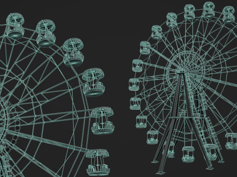 Painted Ferris Wheel 3D Model