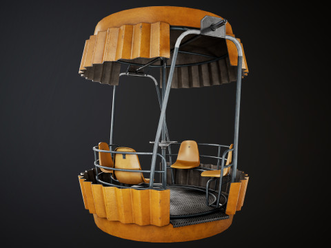 Painted Ferris Wheel 3D Model