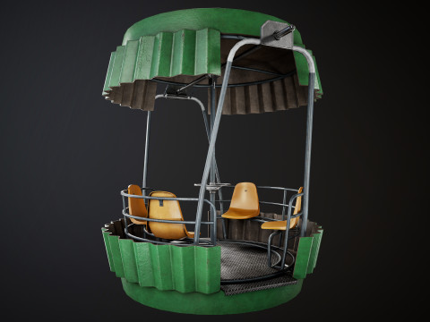 Painted Ferris Wheel 3D Model