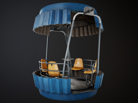 Painted Ferris Wheel 3D Model