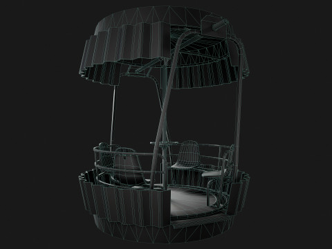 Painted Ferris Wheel 3D Model