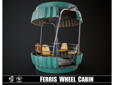 Painted Ferris Wheel Cabin 3D Model