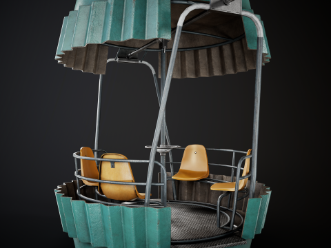 Painted Ferris Wheel Cabin 3D Model