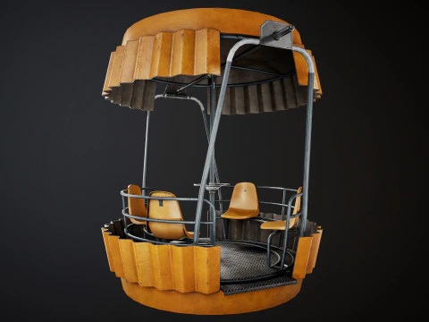 Painted Ferris Wheel Cabin 3D Model