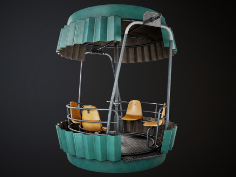 Painted Ferris Wheel Cabin 3D Model
