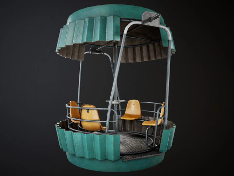 Painted Ferris Wheel Cabin 3D Model