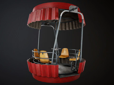 Painted Ferris Wheel Cabin 3D Model