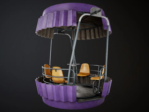Painted Ferris Wheel Cabin 3D Model