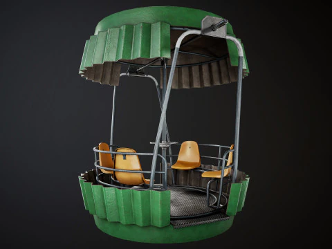 Painted Ferris Wheel Cabin 3D Model