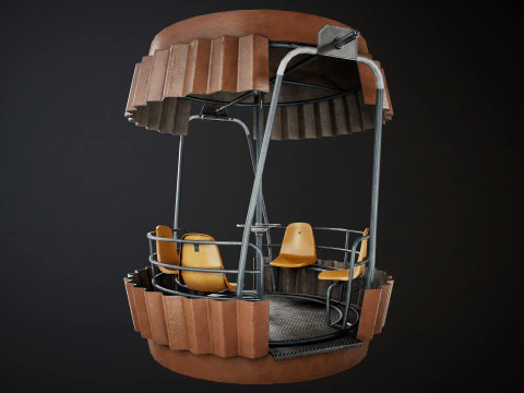 Painted Ferris Wheel Cabin 3D Model
