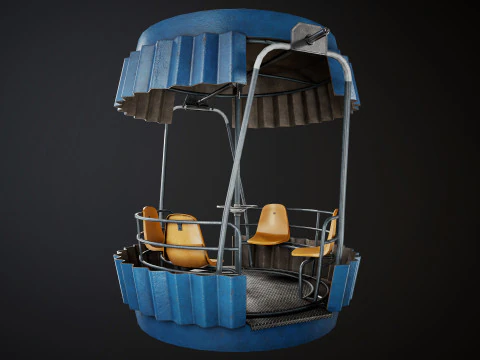 Painted Ferris Wheel Cabin 3D Model