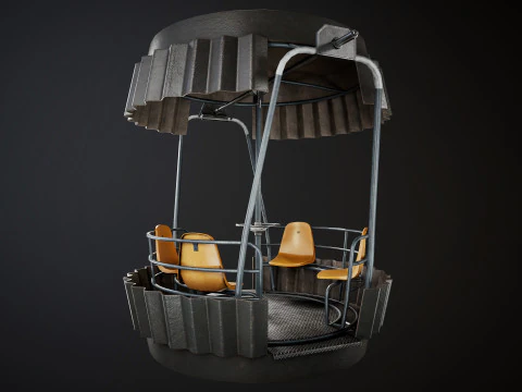 Painted Ferris Wheel Cabin 3D Model