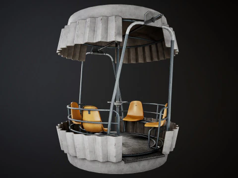 Painted Ferris Wheel Cabin 3D Model