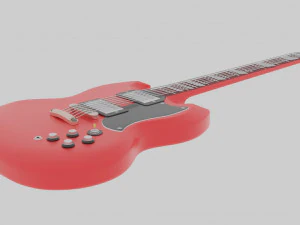 guitarra el&eacute;ctrica sg Modelo 3D