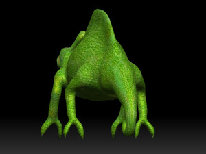 green chameleon Model 3D