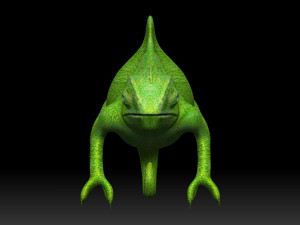 green chameleon Model 3D