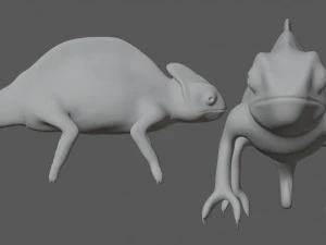 green chameleon 3D Model
