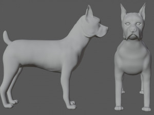 boxer bullmastiff dog 3D 模型