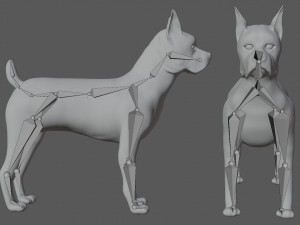boxer bullmastiff dog 3D 模型